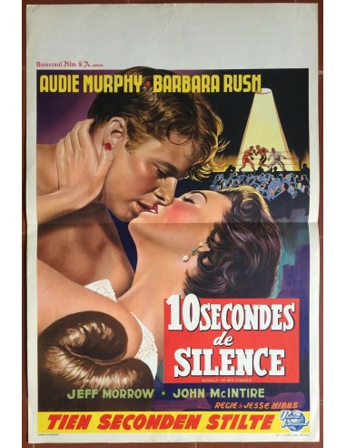 Affiche Belge 10 SECONDES DE SILENCE World in my corner AUDIE MURPHY Boxe pas cher