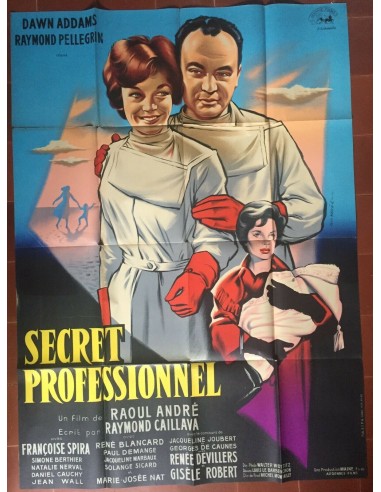 Affiche SECRET PROFESSONNIEL Dawn Adams RAYMOND PELLEGRIN Médecine 120x160cm en linge