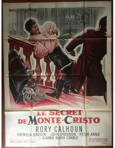 Affiche LE SECRET DE MONTE-CRISTO Patricia Bredin RORY CALHOUN 120x160cm en stock