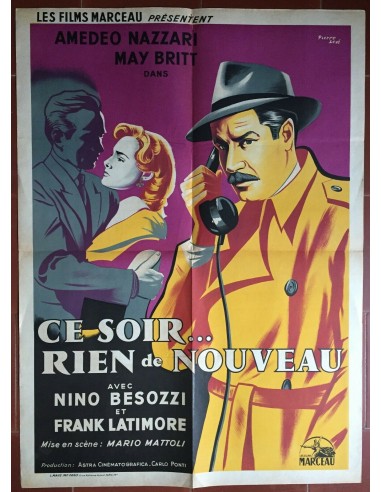 Affiche CE SOIR RIEN DE NOUVEAU Amedeo Nazzari MAY BRITT Mario Mattoli 60x80cm Venez acheter