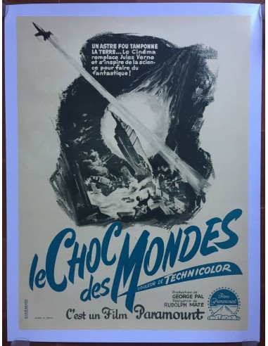 Affiche entoilée LE CHOC DES MONDES When Worlds Collide SCIENCE-FICTION 60x80cm à prix réduit toute l'année