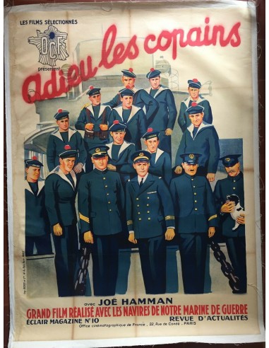 Affiche entoilée ADIEU LES COPAINS Leo Joannon JOE HAMMAN Marin Marine Bateau de l' environnement