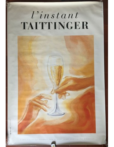 Affiche L'INSTANT TAITTINGER Champagne 118x174cm 1985 le des métaux précieux