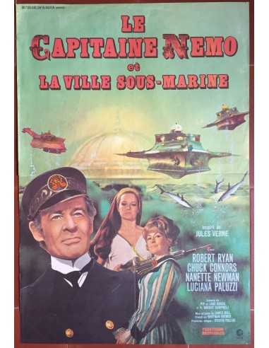 Affiche LE CAPITAINE NEMO ET LA VILLE SOUS-MARINE Jules Verne ROBERT RYAN 40x60 outlet