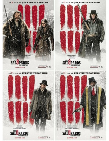 4 Affiches roulées LES 8 SALOPARDS The Hateful Eight QUENTIN TARANTINO 120x160cm soldes