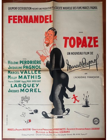 Affiche TOPAZE Marcel Pagnol FERNANDEL Professeur Instituteur DUBOUT 60x80cm votre restaurant rapide dans 