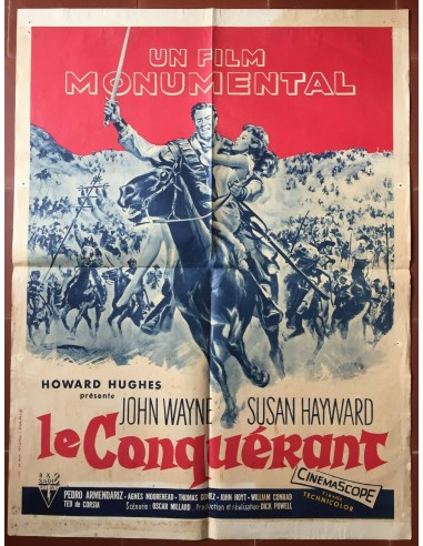 Affiche LE CONQUERANT The Conqueror JOHN WAYNE Susan Hayward HOWARD HUGHES Voir les baskets