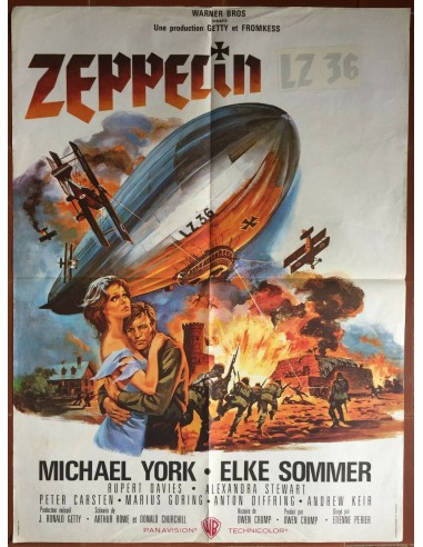 Affiche ZEPPELIN Elke Sommer MICHAEL YORK Ballon Dirigeable 60x80cm en linge