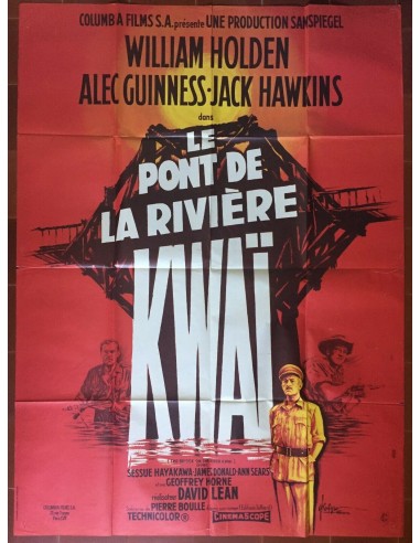 Affiche LE PONT DE LA RIVIERE KWAI David Lean WILLIAM HOLDEN Alec Guinness Venez acheter