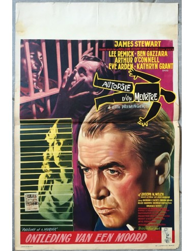 Affiche AUTOPSIE D'UN MEURTRE Anatomy of a murder PREMINGER Stewart JUSTICE Loi le des métaux précieux