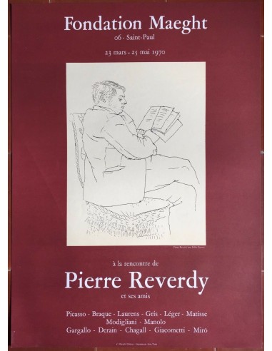 Affiche Exposition PIERRE REVERDY et ses amis PICASSO Maeght 1970 destockage