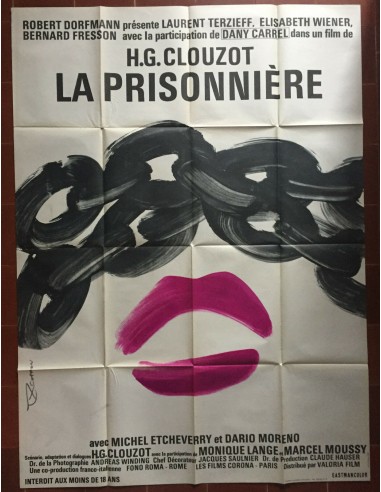 Affiche LA PRISONNIERE Laurent Terzieff HENRI-GEORGES CLOUZOT 120x160cm * de votre