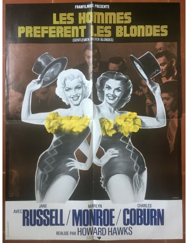 Affiche LES HOMMES PREFERENT LES BLONDES Jane Russell MARILYN MONROE 60x80cm suggérées chez