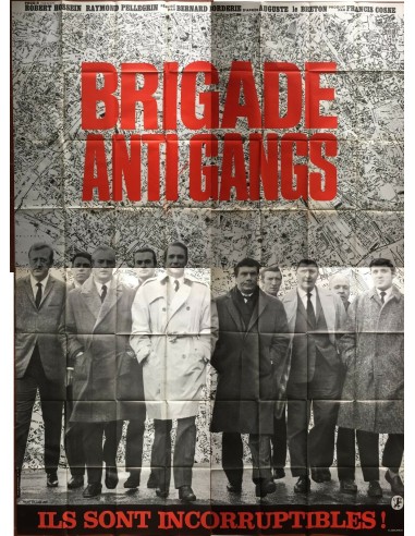 Affiche BRIGADE ANTI GANGS Raymond Pellegrin ROBERT HOSSEIN Plan Paris 240x320cm de technologie