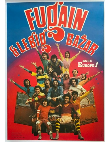 Affiche entoilée concert MICHEL FUGAIN & LE BIG BAZAR Voiture Auto 2 CV 77x110cm En savoir plus