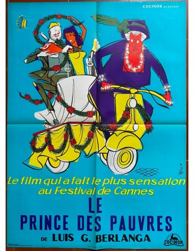 Affiche LE PRINCE DES PAUVRES Scooter LUIS GARCIA BERLANGA Vespa MARA 60x80cm les ligaments