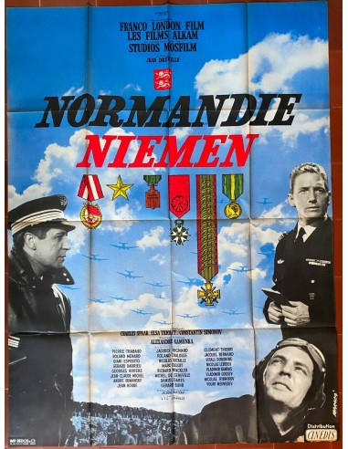 Affiche NORMANDIE-NIEMEN Pierre Trabaud JEAN DREVILLE Aviation Guerre 120x160cm Dans la société mordern