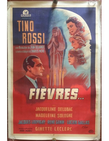 Affiche entoilée FIEVRES Jacqueline Dubac TINO ROSSI Jean Delannoy 80x120cm paiement sécurisé