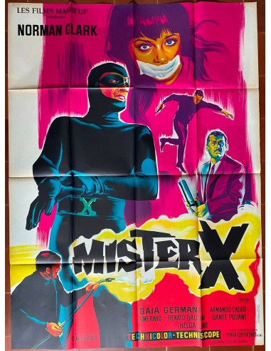 Affiche MISTER X Donald Murray NORMAN CLARK Super-Héros 120x160cm basket pas cher