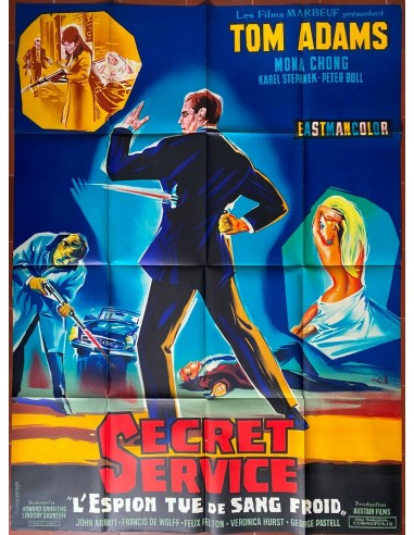 Affiche SECRET SERVICE Licensed to Kill TOM ADAMS Voiture 120x160cm de votre