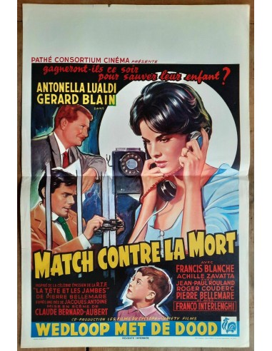 Affiche Belge MATCH CONTRE LA MORT Antonella Lualdi Automobile Telephone shop