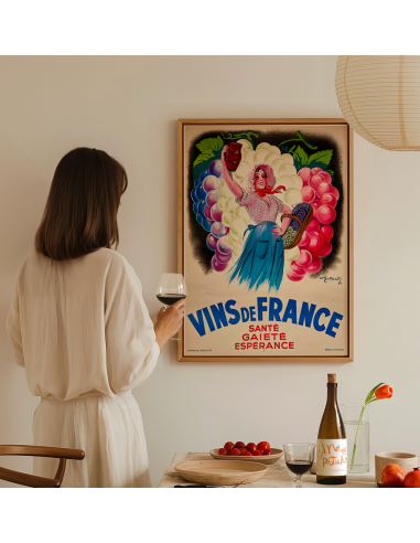 Affiche "Vin de France" - Santé, gaieté, espérance ouvre sa boutique