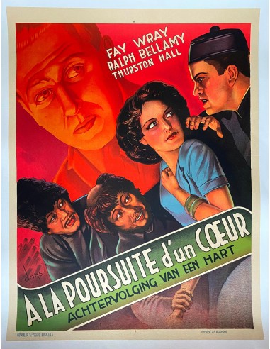 Affiche belge A LA POURSUITE D'UN COEUR Roaming Lady FAY WRAY Ralph Bellamy 1936 À commander