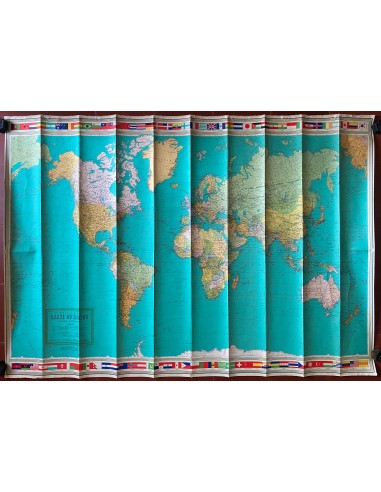 Ancienne Affiche Carte CARTE DU MONDE Kümmerly & Frey Editions Berne 98x126cm 50-70% off 