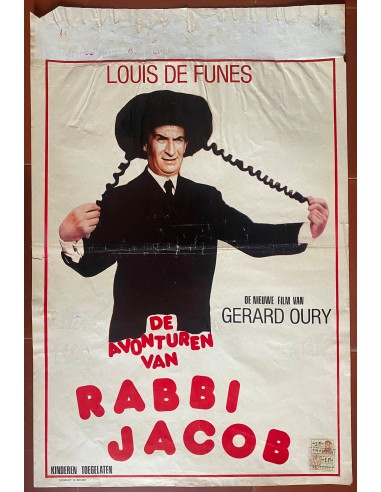 Affiche belge LES AVENTURES DE RABBI JACOB Gérard Oury LOUIS DE FUNES 37x55cm hantent personnes