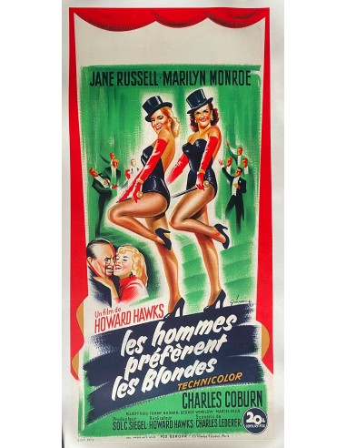 Affiche LES HOMMES PREFERENT LES BLONDES Gentlemen prefer MARILYN MONROE 1953 le des métaux précieux